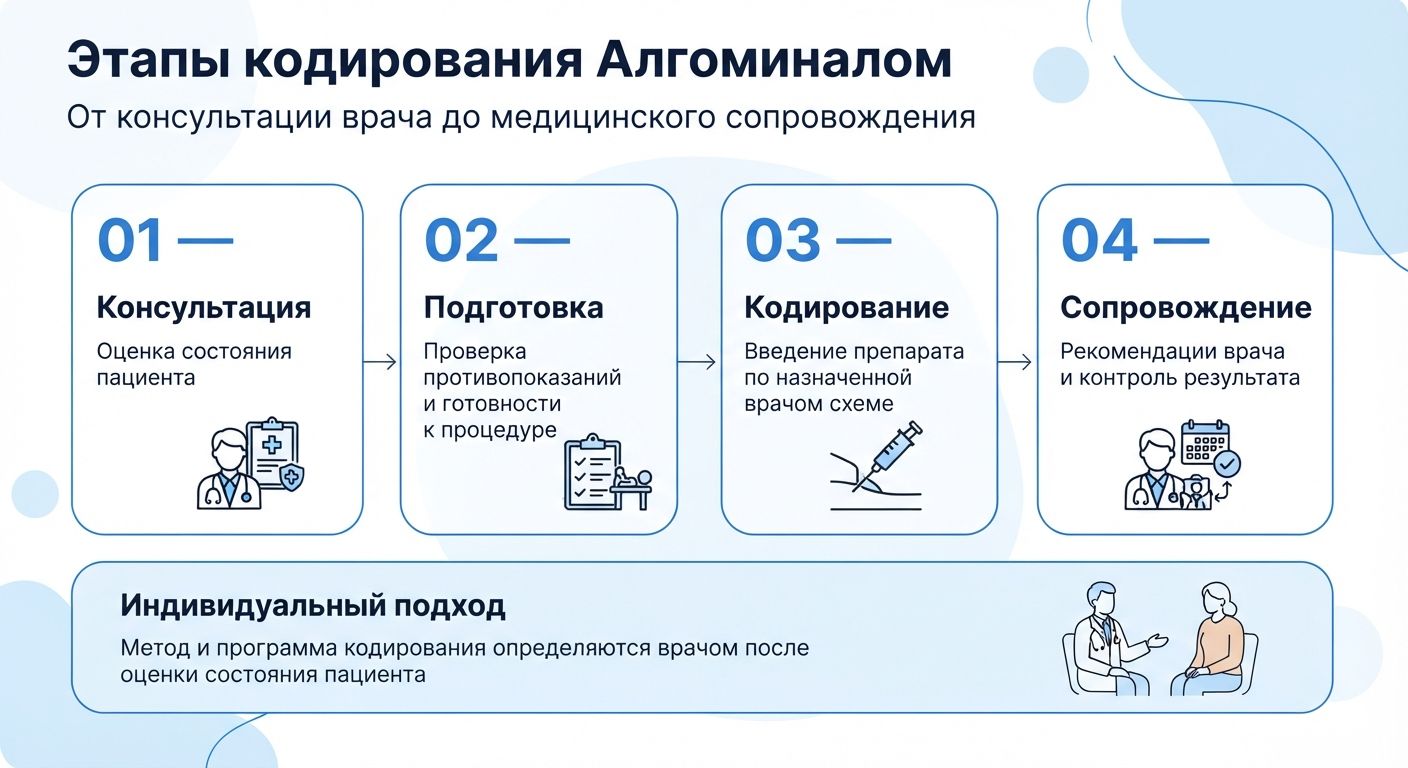Кодирование препаратом «Алгоминал» в Ивделе инфографика